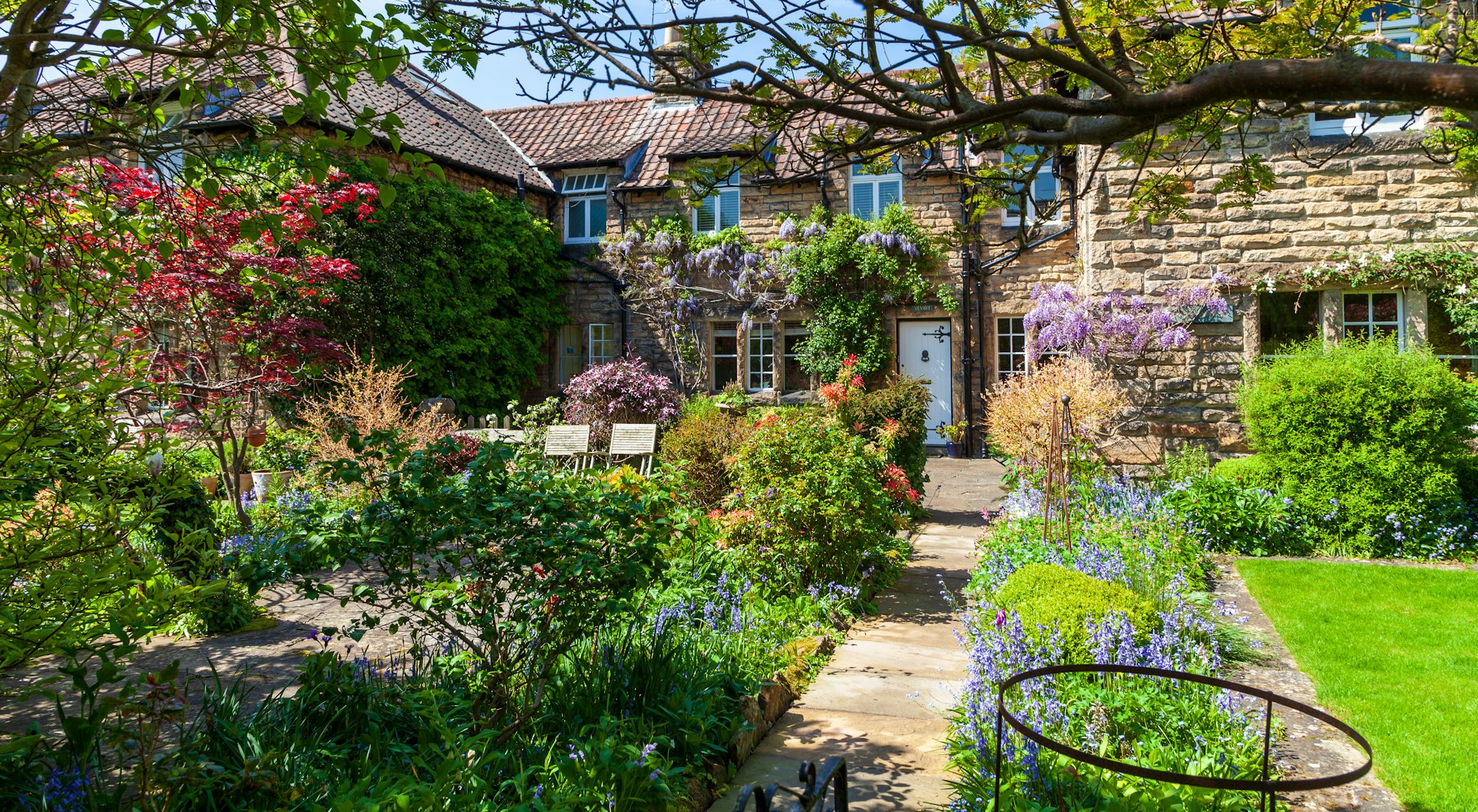 Hillside Garden, Bath — a structured cottage garden with stone paths and layered planting